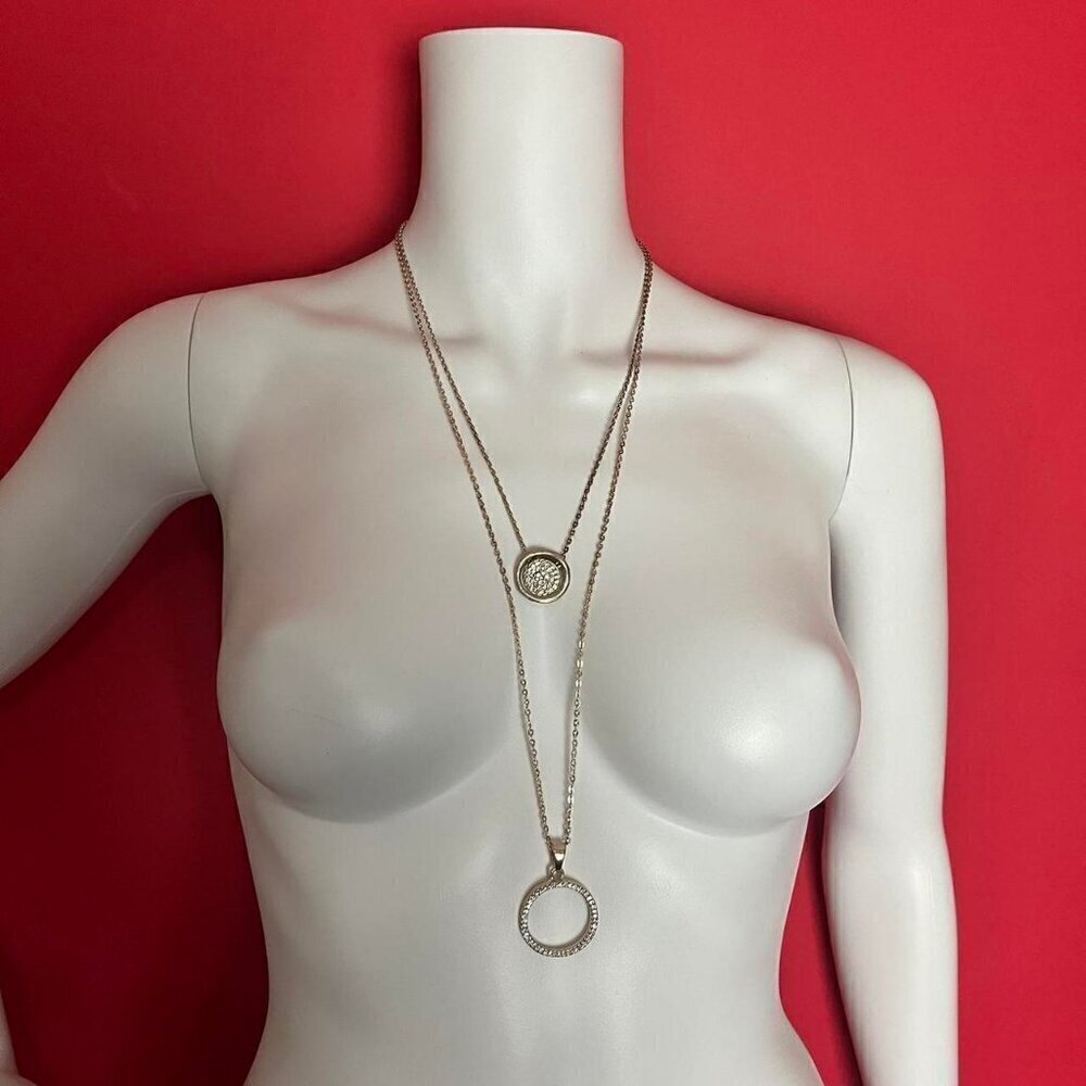 Double layered silver and gold chain necklace 🩶💛​​​​​​​​​​​​